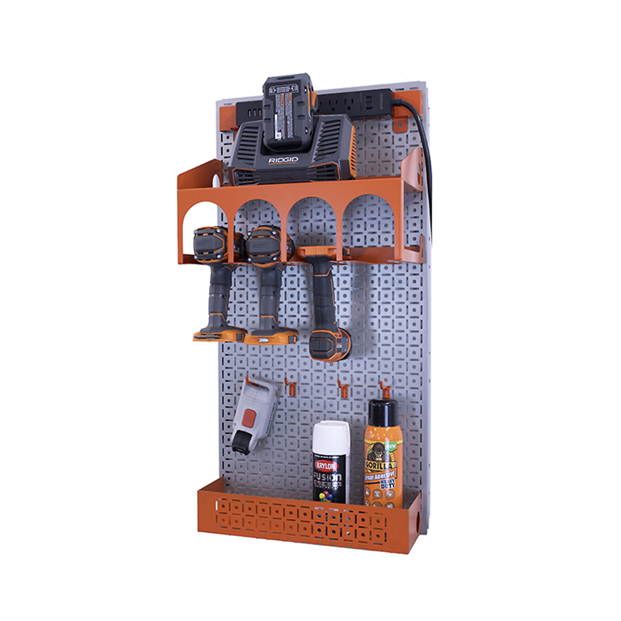 OmniWall, OmniWall metal pegboard storage kit for storage, Length 16 in, Width 32 in, Model# CGS-KIT-PWR